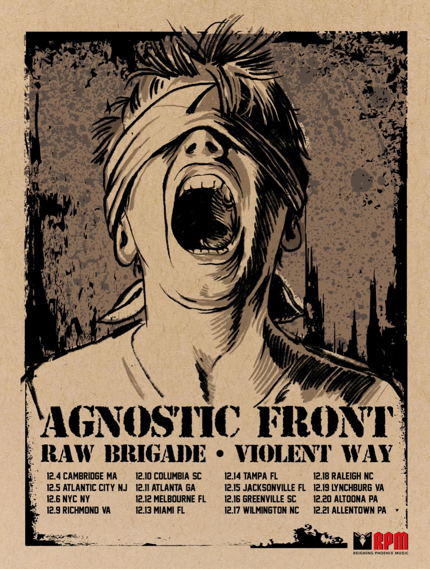 Agnostic Front Echoes In Eternity Tour Poster 2026